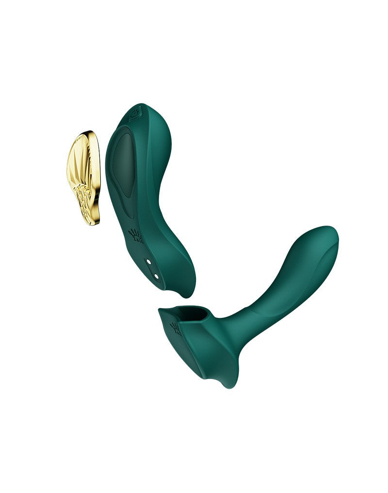 Zalo - Aya - Draagbare Panty Vibrator Met Afstandsbediening - Vibrerend Slipje - Smaragd Groen-Laced-up.nl