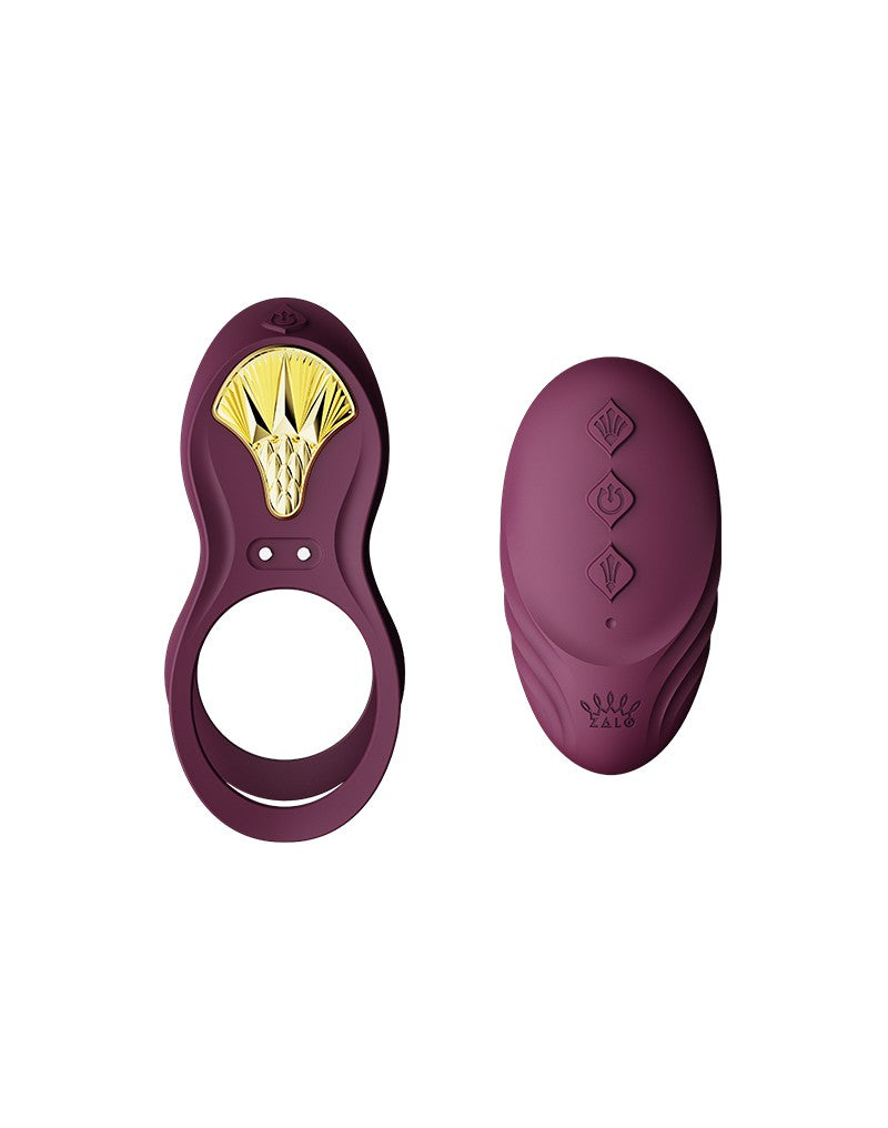 Zalo - Bayek - Vibrerende Cockring & Partner Vibrator Met Afstandsbediening - Amethyst Paars-Laced-up.nl