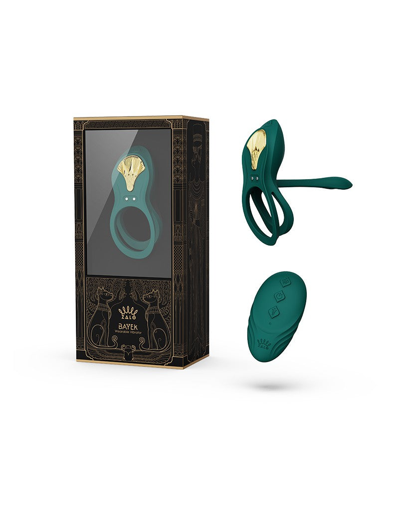 Zalo - Bayek - Vibrerende Cockring & Partner Vibrator Met Afstandsbediening - Smaragdgroen-Laced-up.nl