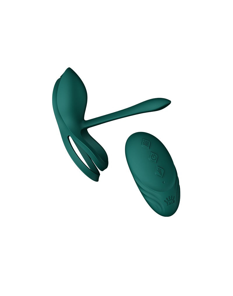 Zalo - Bayek - Vibrerende Cockring & Partner Vibrator Met Afstandsbediening - Smaragdgroen-Laced-up.nl