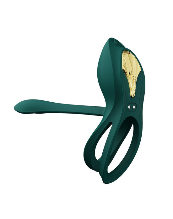 Zalo - Bayek - Vibrerende Cockring & Partner Vibrator Met Afstandsbediening - Smaragdgroen-Laced-up.nl