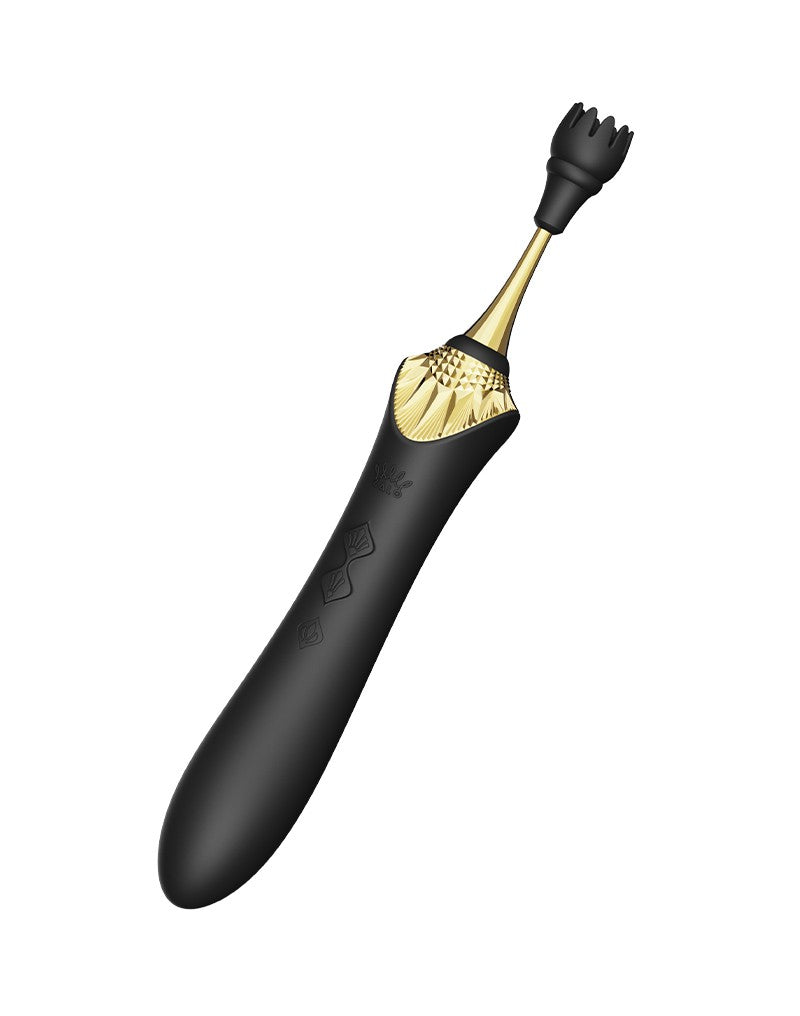 Zalo - Bess 2 - Verwarmde Pinpoint Clitoris Vibrator- Met Extra opzetstukken - Obsidian Zwart-Laced-up.nl