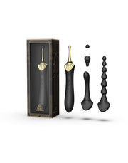Zalo - Bess 2 - Verwarmde Pinpoint Clitoris Vibrator- Met Extra opzetstukken - Obsidian Zwart-Laced-up.nl