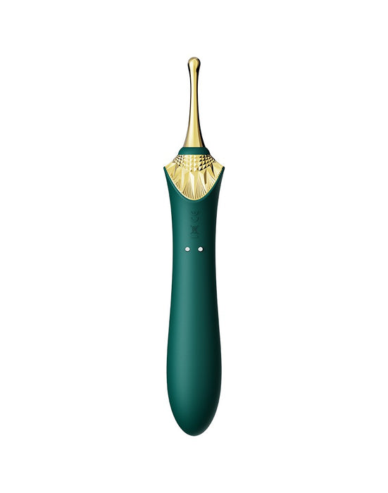 Zalo - Bess 2 - Verwarmde Pinpoint Clitoris Vibrator- Met Extra opzetstukken - Smaragdgroen-Laced-up.nl