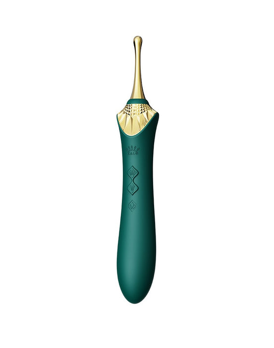 Zalo - Bess 2 - Verwarmde Pinpoint Clitoris Vibrator- Met Extra opzetstukken - Smaragdgroen-Laced-up.nl