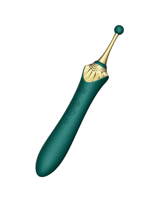 Zalo - Bess 2 - Verwarmde Pinpoint Clitoris Vibrator- Met Extra opzetstukken - Smaragdgroen-Laced-up.nl