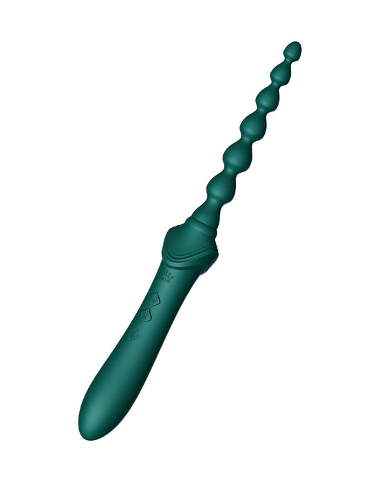 Zalo - Bess 2 - Verwarmde Pinpoint Clitoris Vibrator- Met Extra opzetstukken - Smaragdgroen-Laced-up.nl