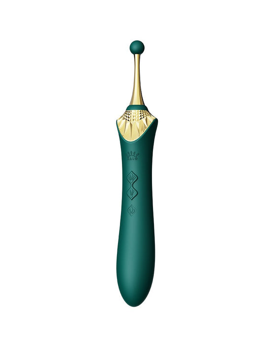 Zalo - Bess 2 - Verwarmde Pinpoint Clitoris Vibrator- Met Extra opzetstukken - Smaragdgroen-Laced-up.nl