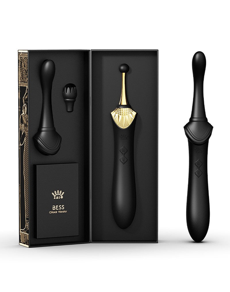 Zalo - Bess - Clitoris Pinpoint Vibrator - Met Extra opzetstukken - Obsidian Zwart-Laced-up.nl