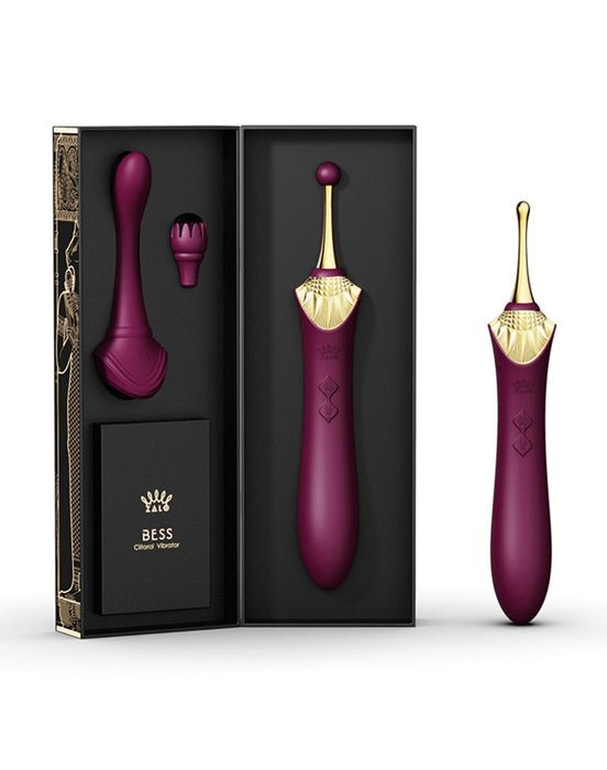 Zalo - Bess - Clitoris Pinpoint Vibrator - Met Extra opzetstukken - Robijn Rood-Erotiekvoordeel.nl