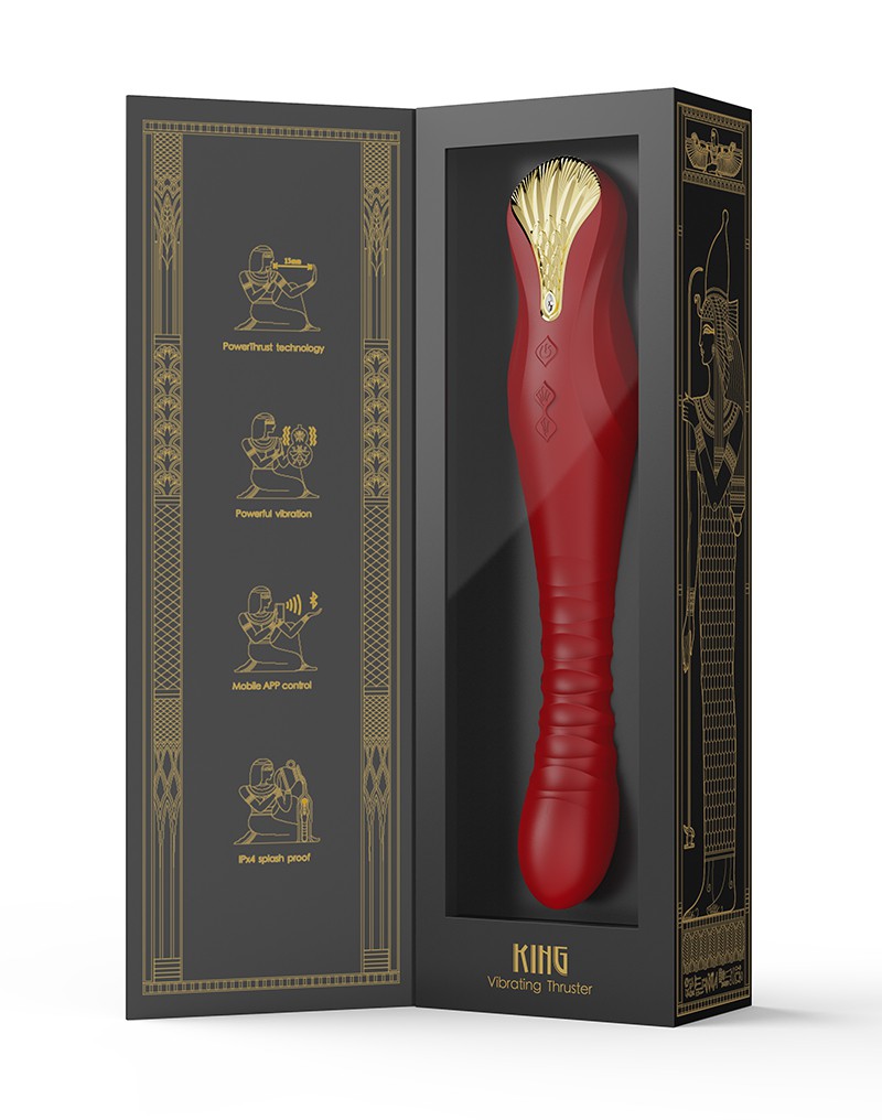 Zalo - King - Stotende Vibrator Met Powerthrust Technologie - Rood-Laced-up.nl