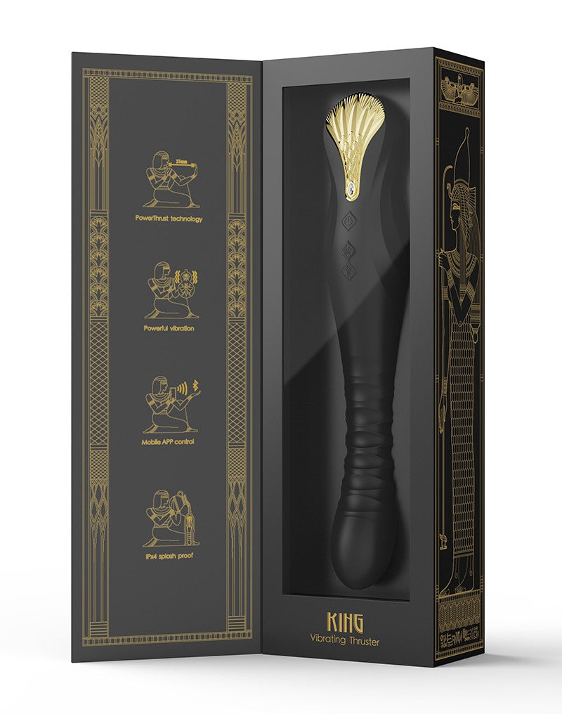 Zalo - King - Stotende Vibrator Met Powerthrust Technologie - Zwart-Laced-up.nl