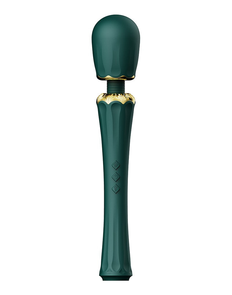 Zalo - Kyro - Wand Vibrator - Met 2 Opzetstukken - Smaragdgroen-Erotiekvoordeel.nl