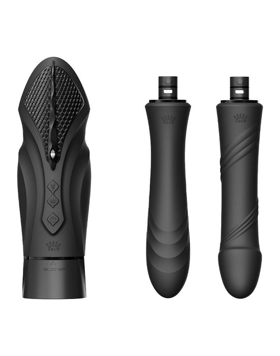 Zalo - Sesh - Verwarmende Stotende Vibrator met Afstandsbediening - Obsidian Zwart-Laced-up.nl