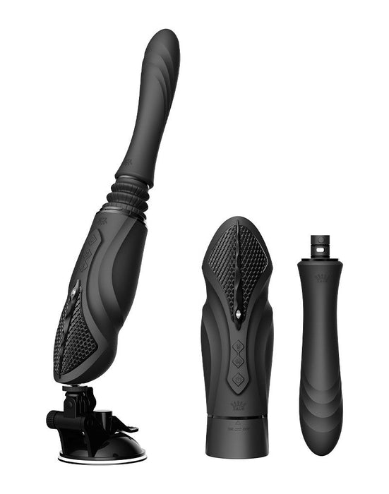 Zalo - Sesh - Verwarmende Stotende Vibrator met Afstandsbediening - Obsidian Zwart-Laced-up.nl