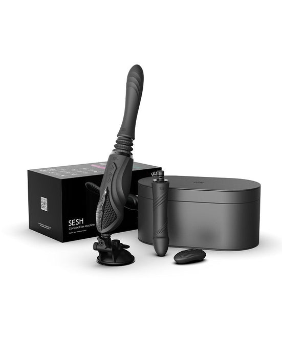 Zalo - Sesh - Verwarmende Stotende Vibrator met Afstandsbediening - Obsidian Zwart-Laced-up.nl