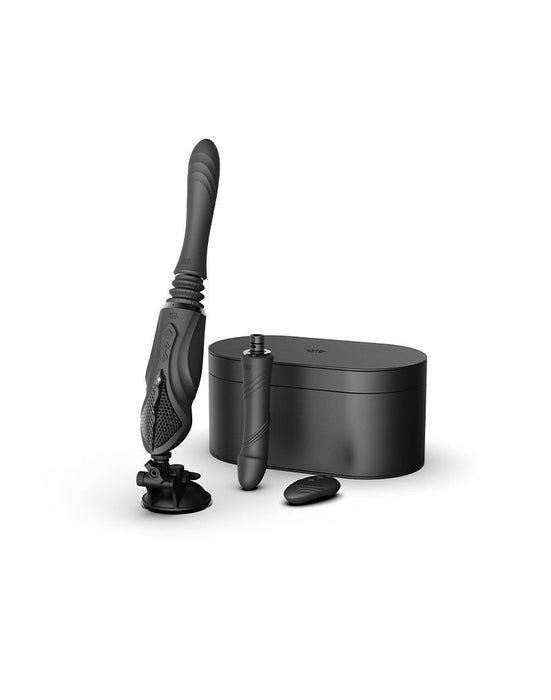 Zalo - Sesh - Verwarmende Stotende Vibrator met Afstandsbediening - Obsidian Zwart-Laced-up.nl