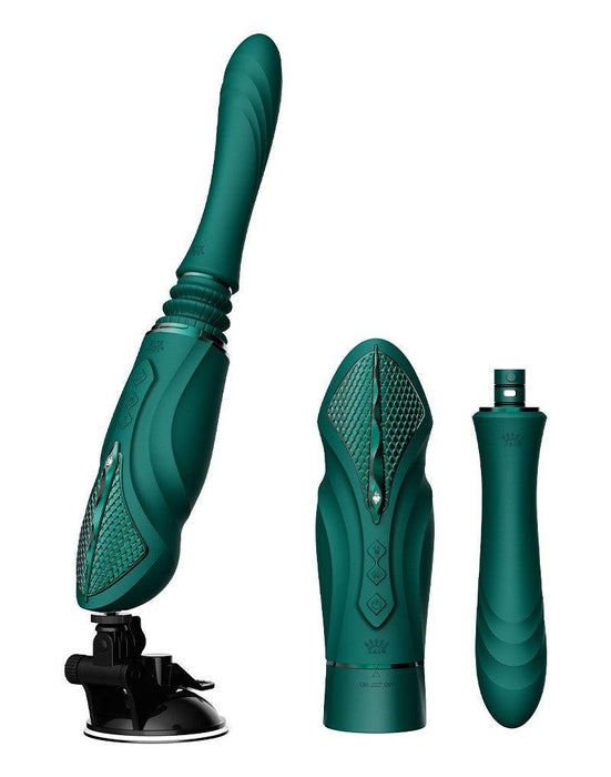 Zalo - Sesh - Verwarmende Stotende Vibrator met Afstandsbediening - Smaragd Groen-Laced-up.nl