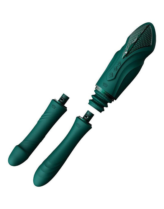 Zalo - Sesh - Verwarmende Stotende Vibrator met Afstandsbediening - Smaragd Groen-Laced-up.nl