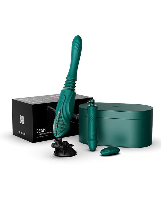 Zalo - Sesh - Verwarmende Stotende Vibrator met Afstandsbediening - Smaragd Groen-Laced-up.nl