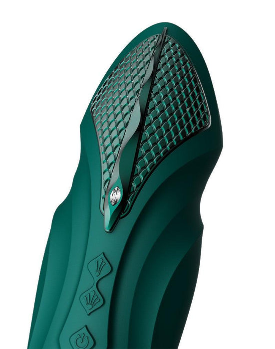 Zalo - Sesh - Verwarmende Stotende Vibrator met Afstandsbediening - Smaragd Groen-Laced-up.nl