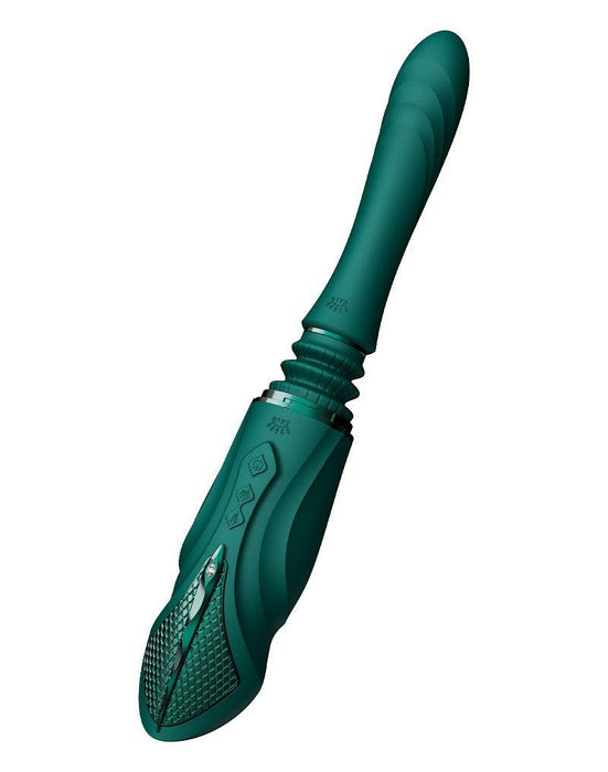 Zalo - Sesh - Verwarmende Stotende Vibrator met Afstandsbediening - Smaragd Groen-Laced-up.nl