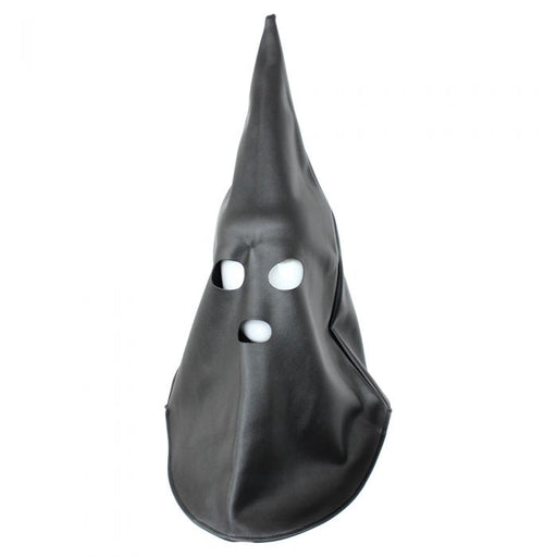 Zwart Middeleeuws XXX BDSM Masker Met Punt Van PVC-Laced-up.nl