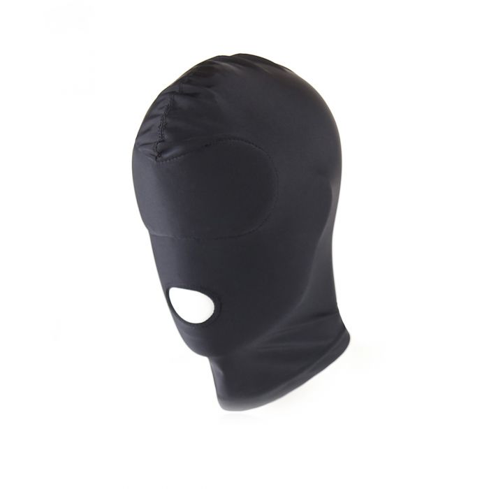 Kiotos - Zwarte BDSM Hood - Spandex Met Mondopening-Erotiekvoordeel.nl