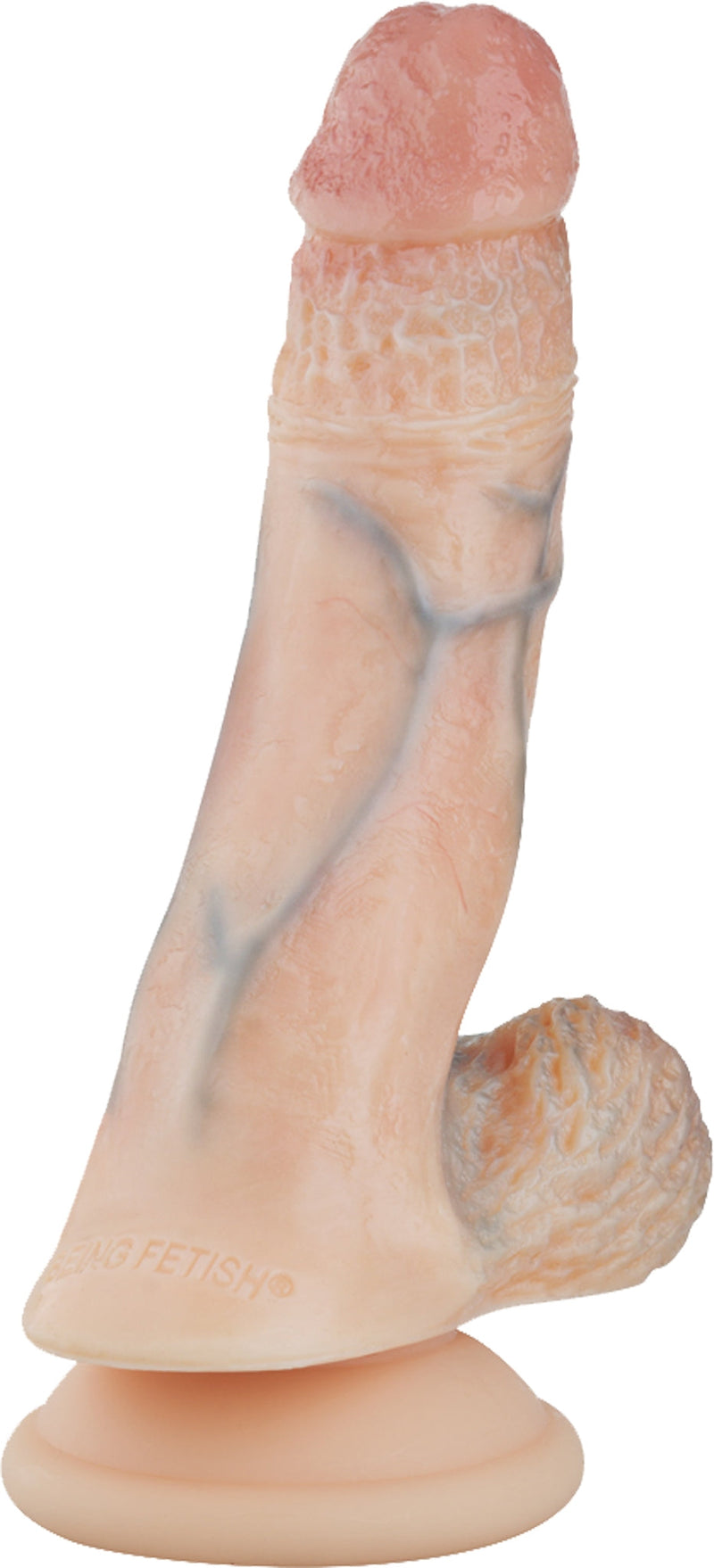 Being Fetish – Geaderde Siliconen Dildo 19 cm – Lichte Huidskleur – Ø 40 mm