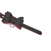 Liebe Seele - Leather Handcuffs with Bow - Black/Red - Laced-up.nl