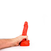 All Red - Dildo Met Scrotum - 22 x 4,5 cm - Rood-laced-up.nl