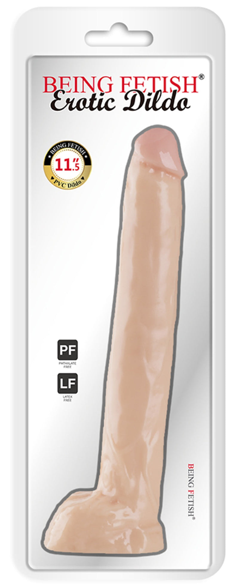 Being Fetish - PVC Dildo - 29 cm – Lichte huidskleur-laced-up.nl