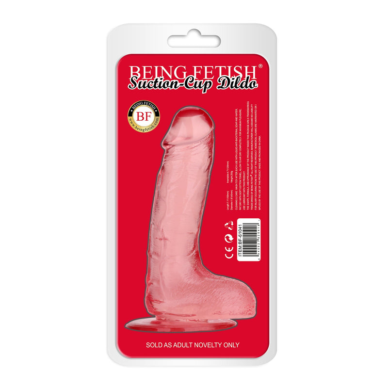 Being Fetish - TPR Dildo - 18 cm - Transparant Roze-laced-up.nl