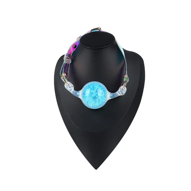 Liebe Seele - Mordaza Crystal Ball - Silicona/PVC - Diámetro 4 cm - Azul