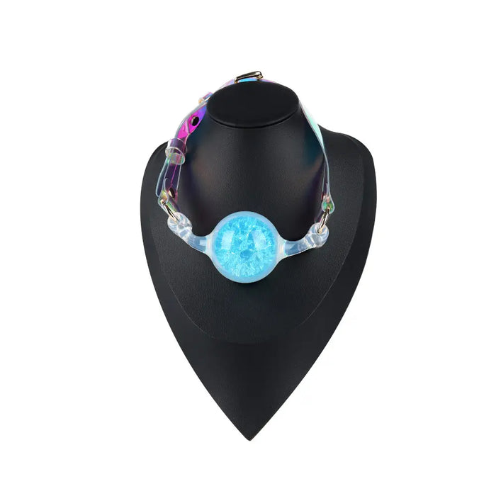 Liebe Seele - Crystal Ball Gag - Silicone/PVC - Diameter 4 cm - Blue