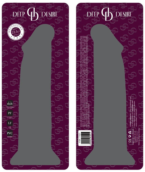Deep Desire - PVC Rechte Dildo met Zuignap – 23 cm – Lichte Huidskleur-Erotiekvoordeel.nl