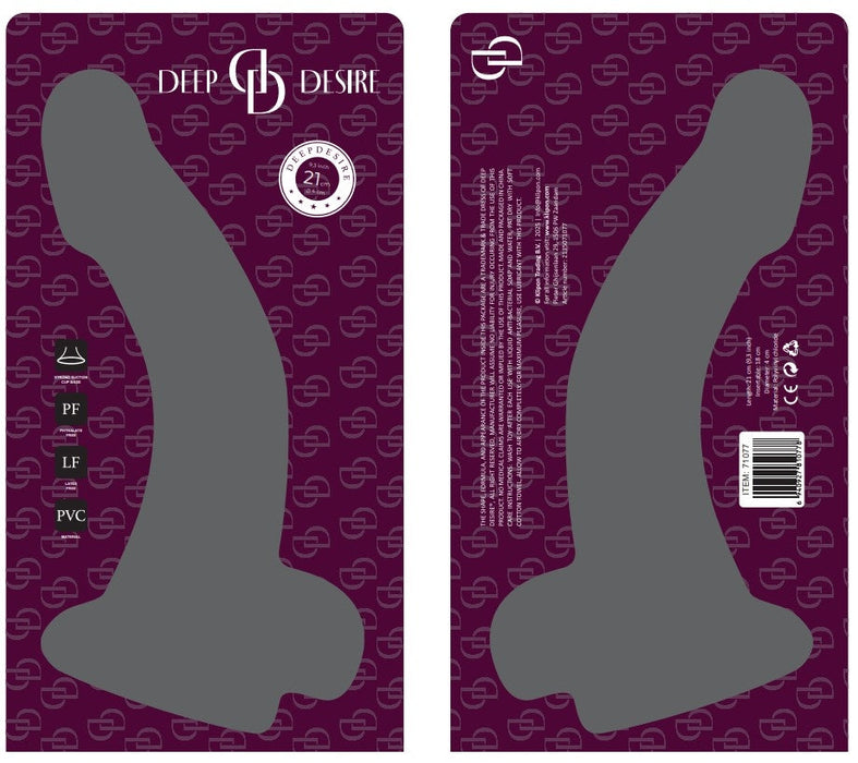 Deep Desire - PVC Dildo met Scrotum en Zuignap - 22 cm - Lichte Huidskleur-Erotiekvoordeel.nl