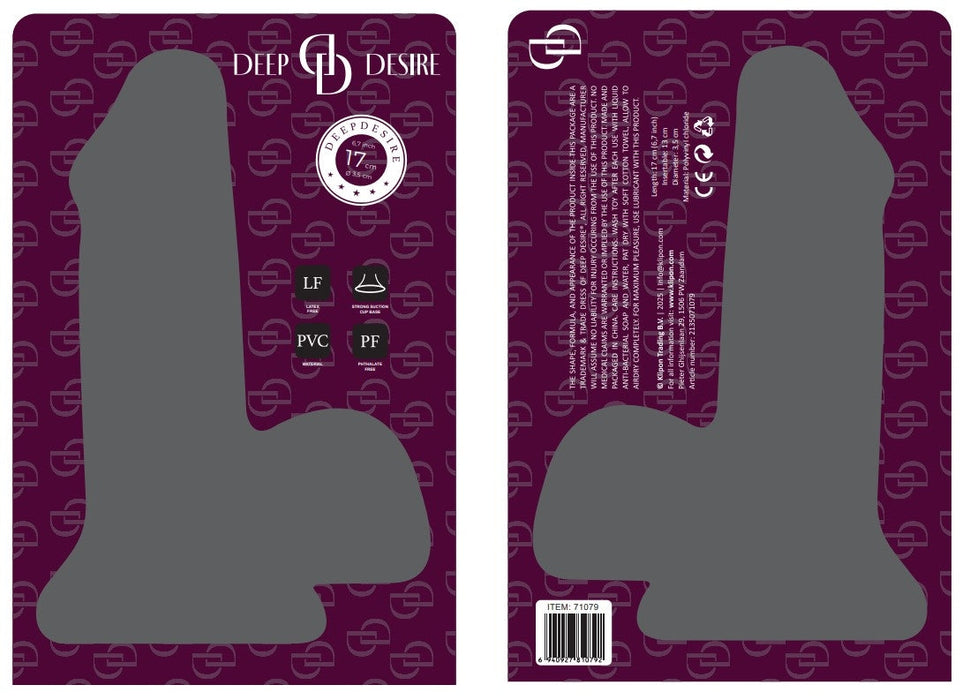 Deep Desire - PVC Dildo met Zuignap - 21,5 cm - Lichte Huidskleur-Erotiekvoordeel.nl