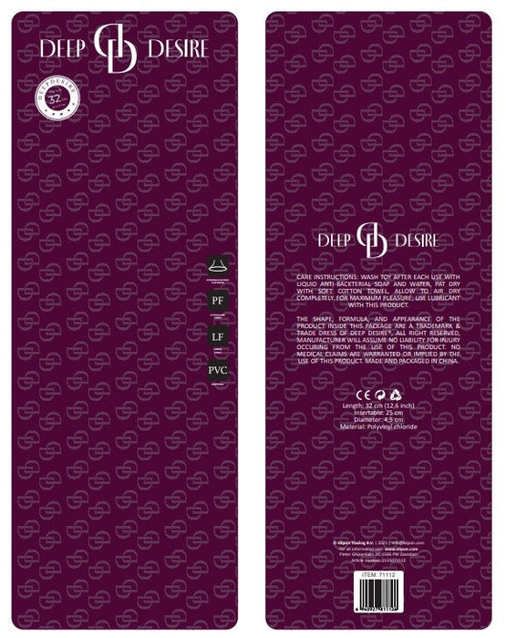 Deep Desire - PVC Dildo - 32 cm - Lichte Huidskleur-Erotiekvoordeel.nl