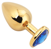 PLGZ - Heart shape Anal Plug large gold - dark blue-Erotiekvoordeel.nl