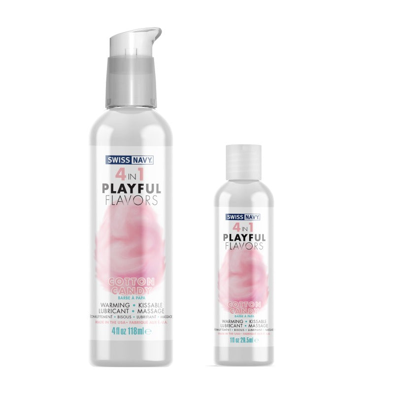 Swiss Navy - 4 in 1 Playful Flavors - Likbaar en Verwarmend Glijmiddel en Massage - Cotton Candy-laced-up.nl