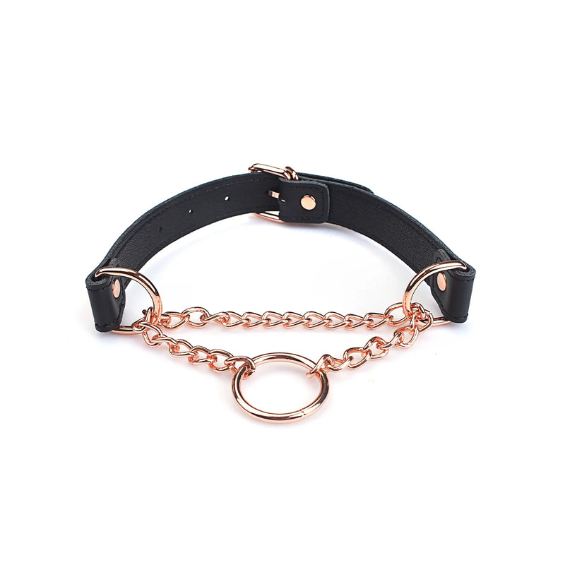 Liebe Seele - Martingale Collar - Zwart/Rosé Goud-Erotiekvoordeel.nl