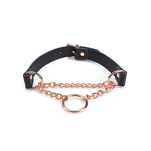Liebe Seele - Martingale Collar - Zwart/Rosé Goud-Erotiekvoordeel.nl