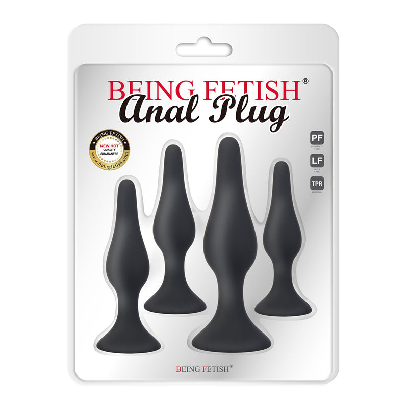 Being Fetish - Anal Plug set black (4pcs)-laced-up.nl