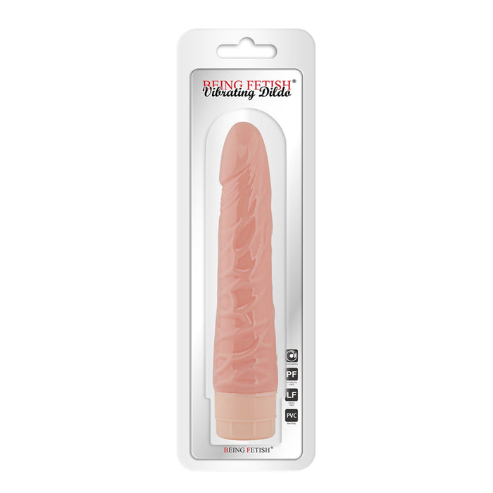 Being Fetish - PVC Vibrating Dildo 7.8" flesh-Erotiekvoordeel.nl