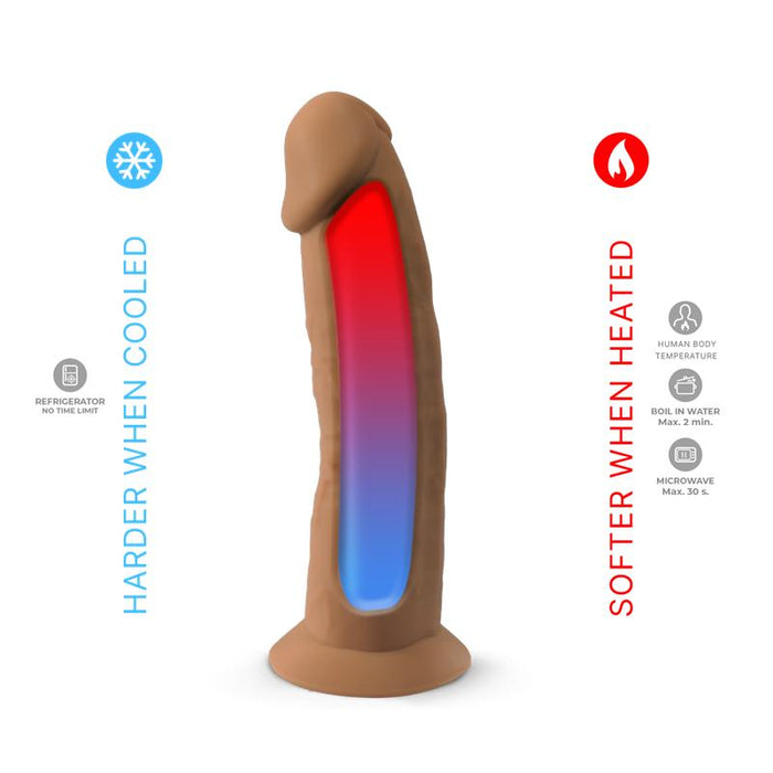 SILEXD - Dildo met Zuignap - Model 2 - 19 cm - Caramel-Erotiekvoordeel.nl