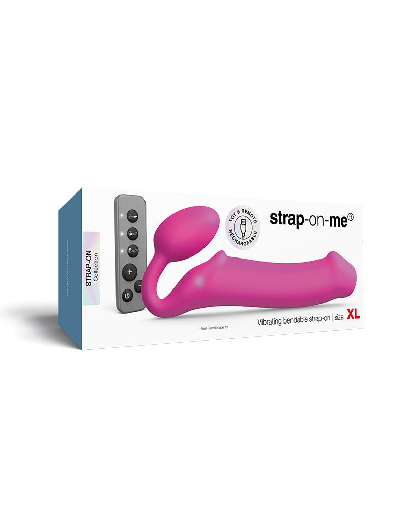 Strap-On-Me - Vibrerende Strapless Strapon - 3 Motoren - Fuchsia Roze-Erotiekvoordeel.nl
