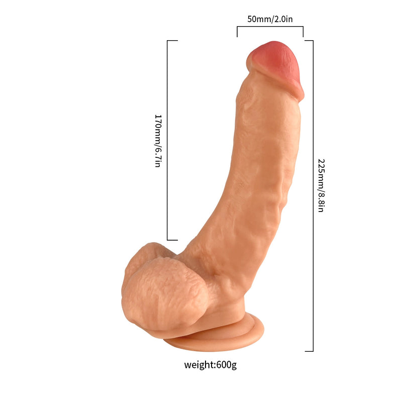 Lance's - PVC Dildo met Zuignap - 22,9 cm - Lichte Huidskleur