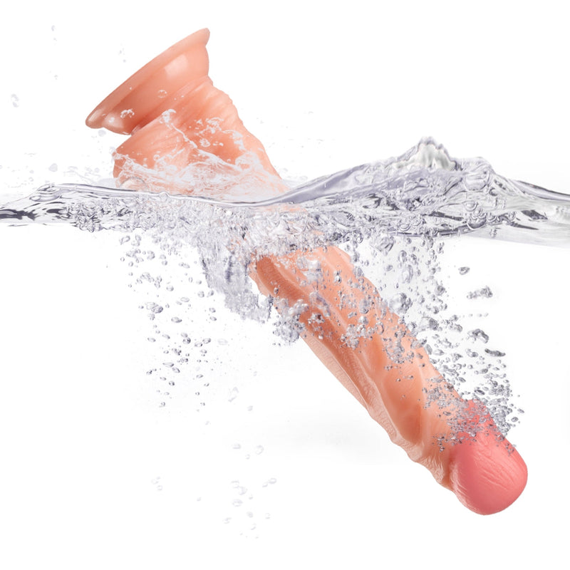 Lance's - PVC Dildo met Zuignap - 24,1 cm - Lichte Huidskleur