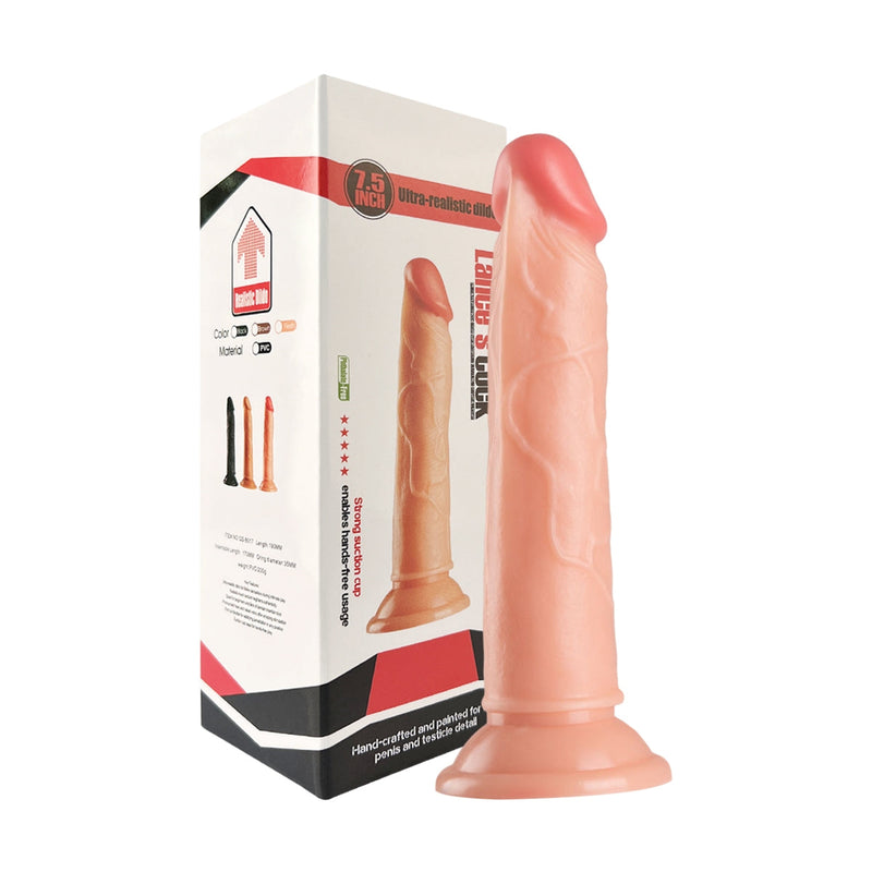 Lance's - PVC Dildo met Zuignap - 19,1 cm - Lichte Huidskleur